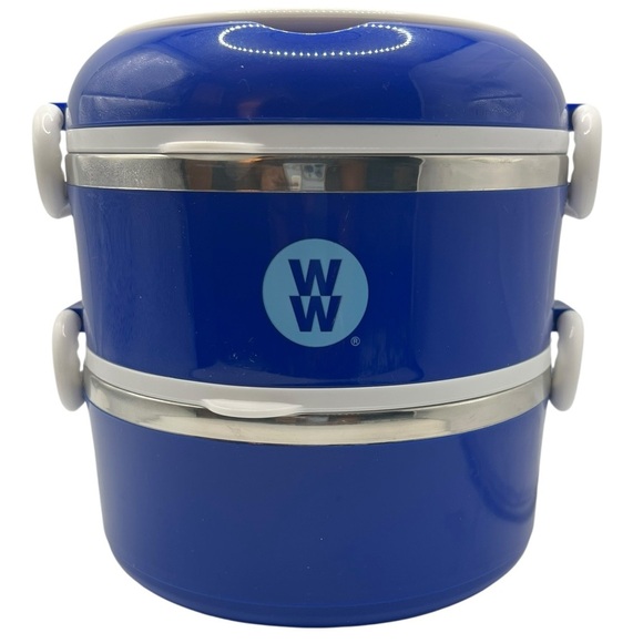 Weight Watchers WW Stainless & Plastic Stackable Portable Bento Lunch Box - Blue - Picture 1 of 5